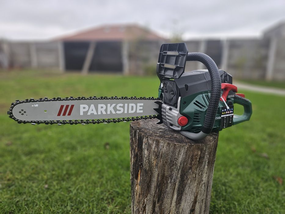Drujba pe benzina Parkside lamă 44cm noua 3 ani garantie