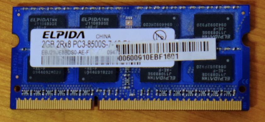 Memorie RAM laptop Elpida 4GB  2GB x 2