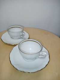 Set 2 x cesti de cafea Vintage Winterling - portelan, albe, simple