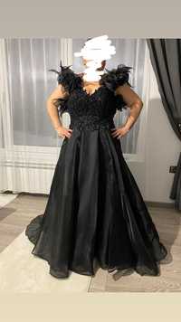 Официална черна бална рокля с камъни размер Л-ХЛ
