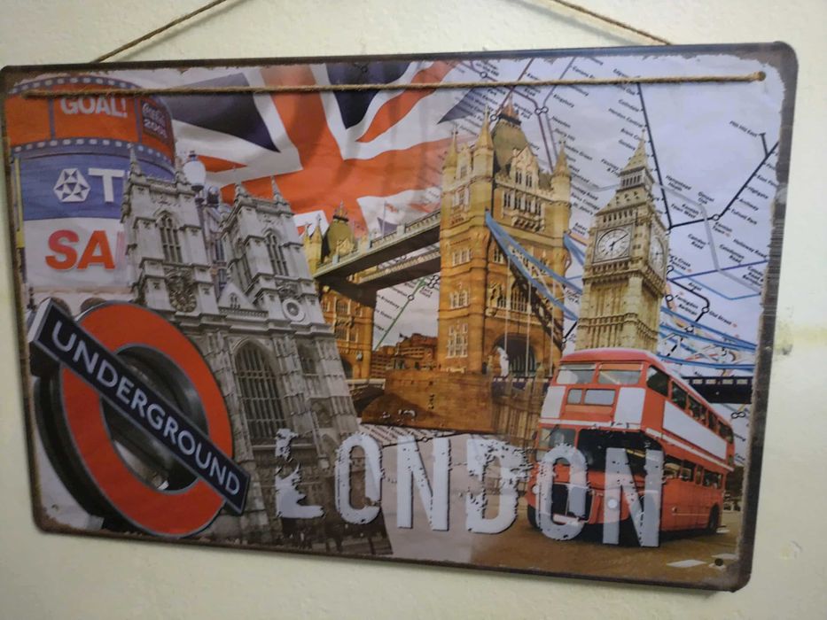 Метална ретро табела Лондон от Англия 30 см х 20 см