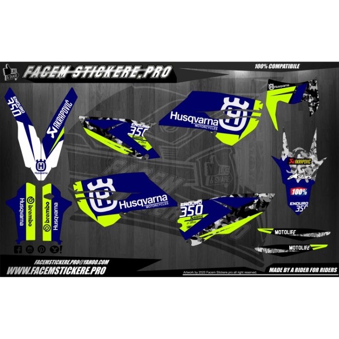 Kit complet Stickere autocolante enduro moto ATV- pt orice model si an