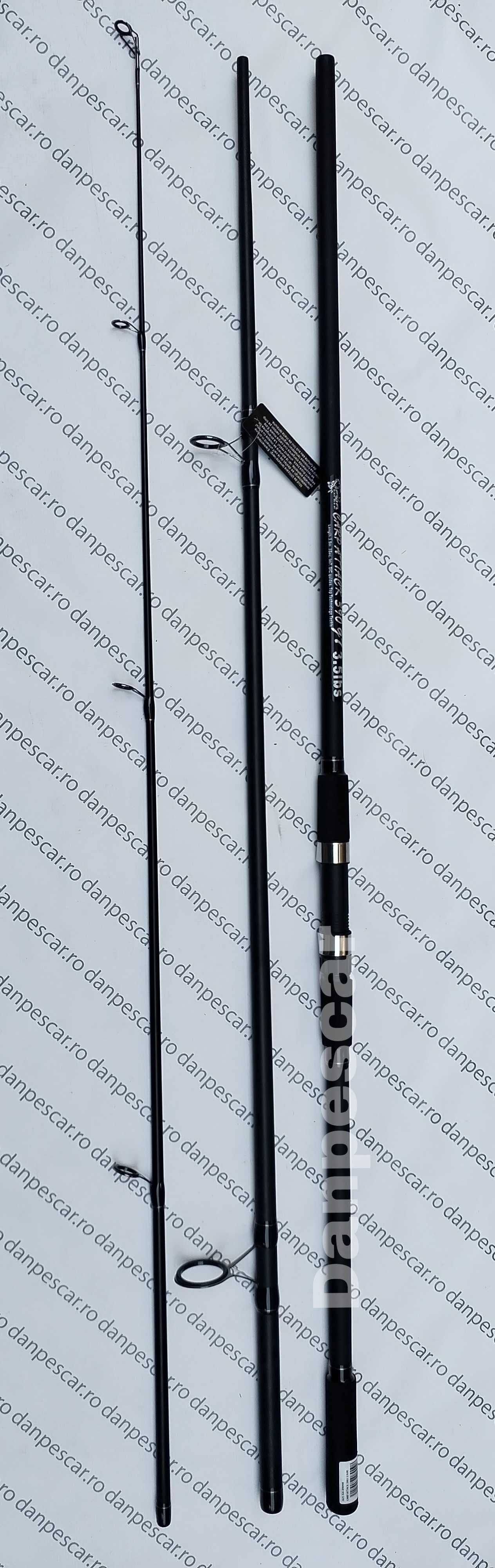 SET 4 Lansete 3,90metri PROFL CARP ATTACK din 3 bucati 3,50LBScompozit