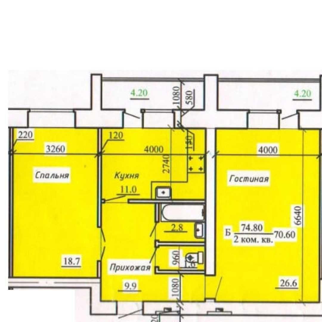 Продам 2 к кв, 72 кв м, 5/7, черновая, лифт есть