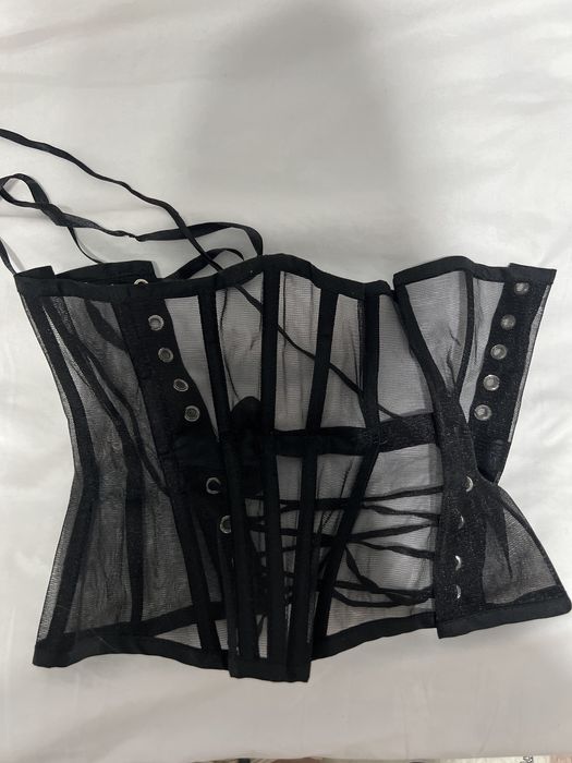 Корсет полупрозрачный черный