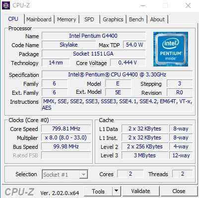 Intel Pentium G4400, процесор сокет 1151 Skylake