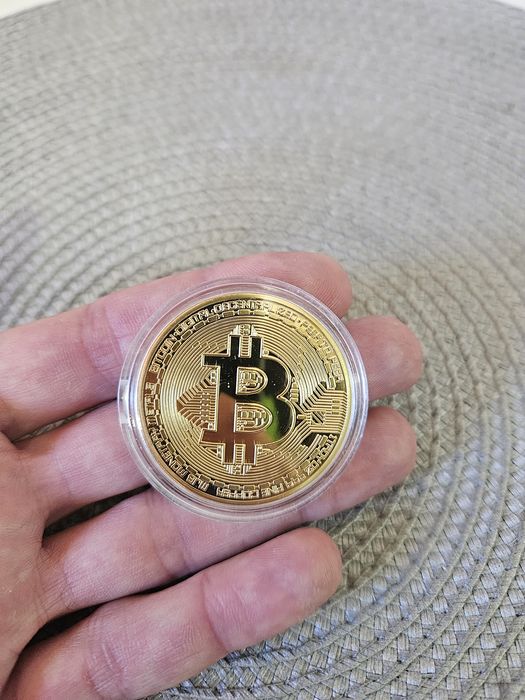 Moneda Bitcoin Capsula Transparenta!