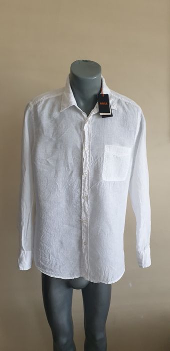 Hugo Boss Len Regular Fit / M L XL 2XL ОРИГИНАЛ! Мъжки Ленени Ризи