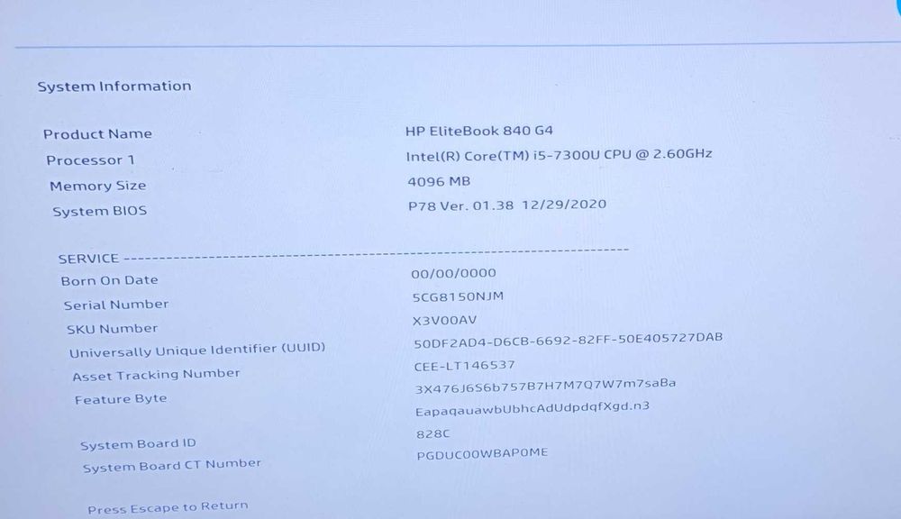 Laptop core i5 gen 7 - Hp Elitebook 840 G4 - functional perfect