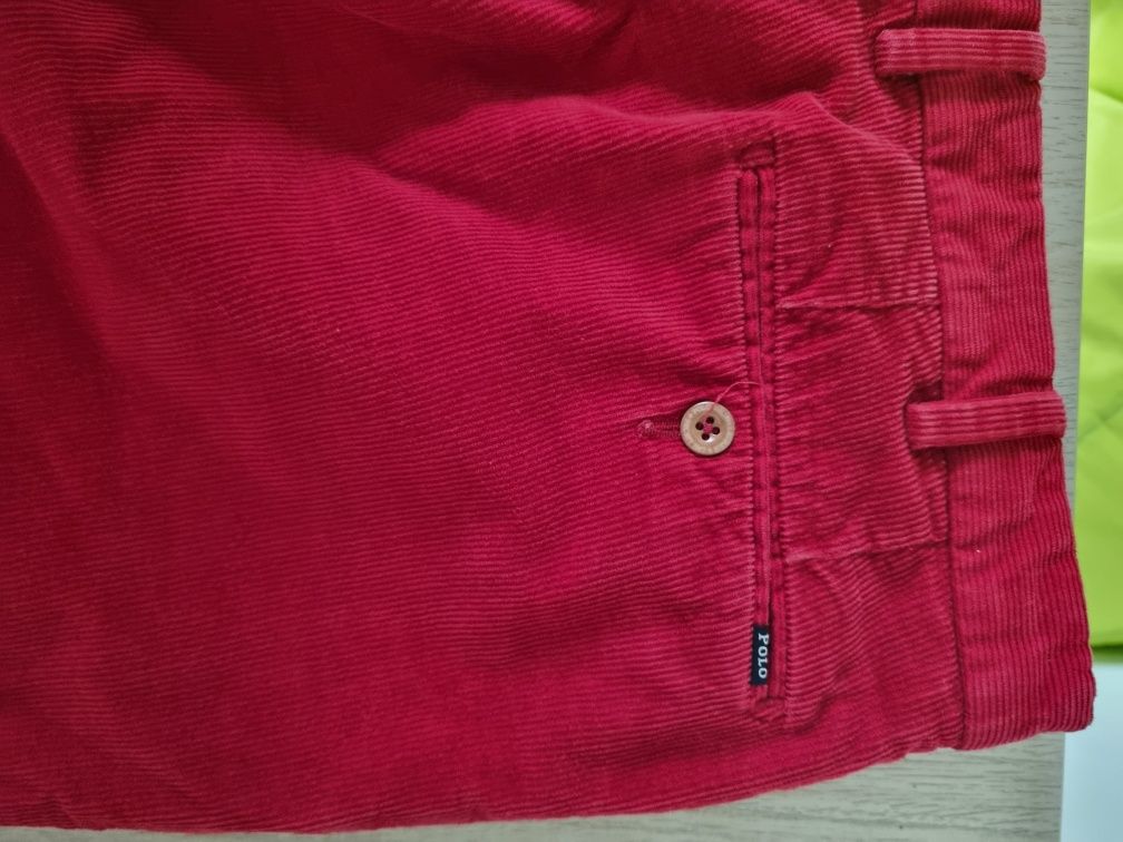 Pantaloni raiat rosu, barbati, Ralph Lauren, marime 34/34 (50/L)