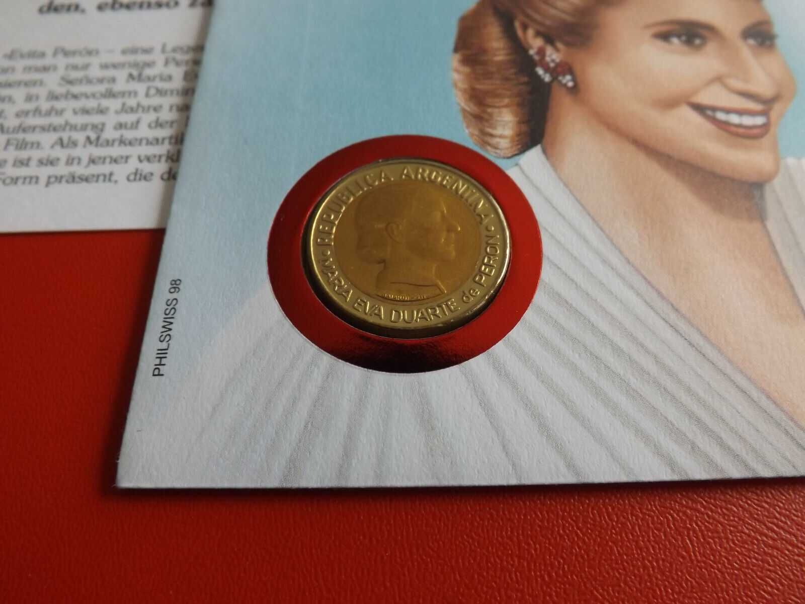 Numisbrief Numiscover Evita Peron 1 peso 1997