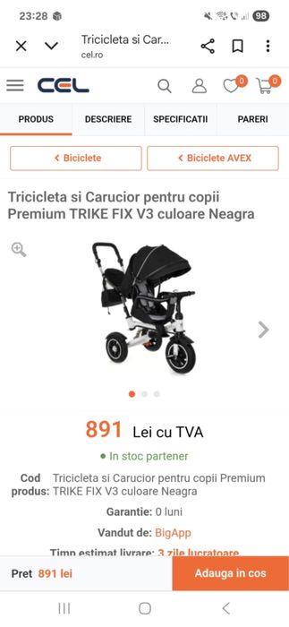 Tricicleta Copii Premium Trike Fix V3