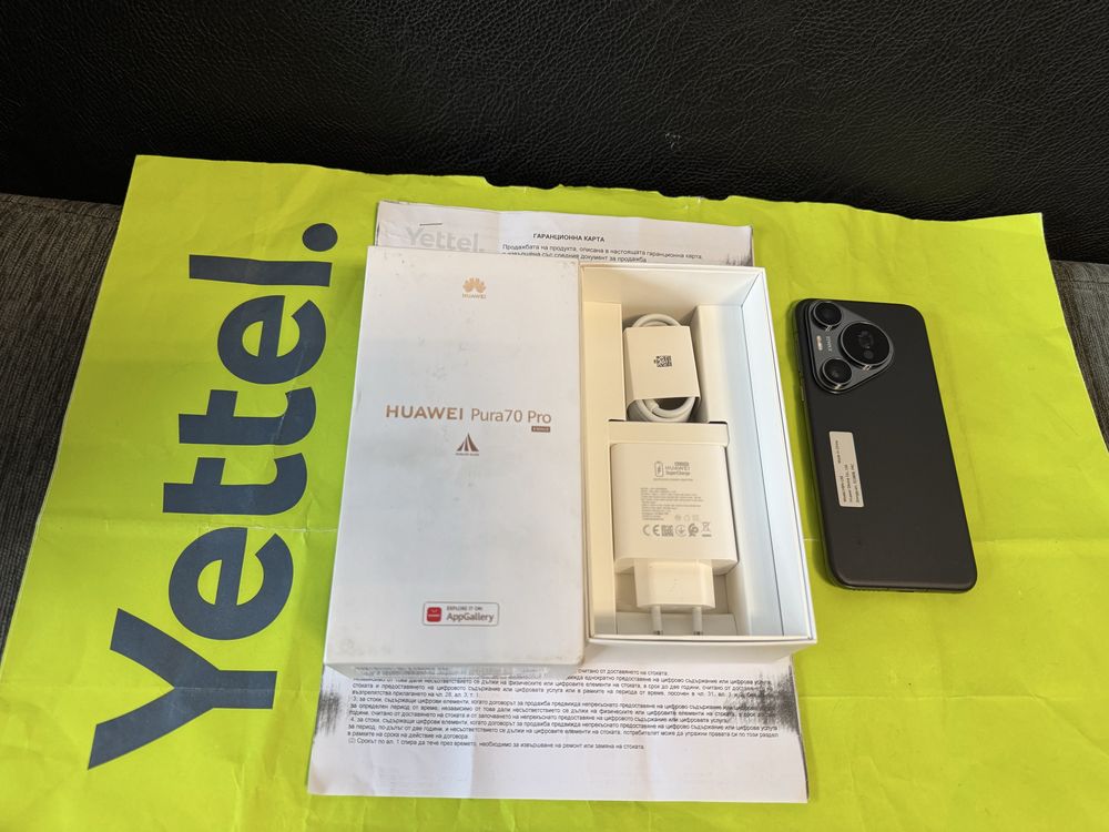 КАТО НОВ 512GB Huawei Pura 70 Pro Гаранция Yettel 2028 Black