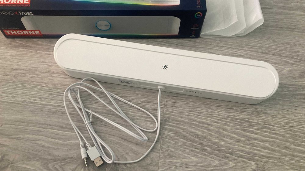 Soundbar Gaming Trust Thorne, RGB, Alb