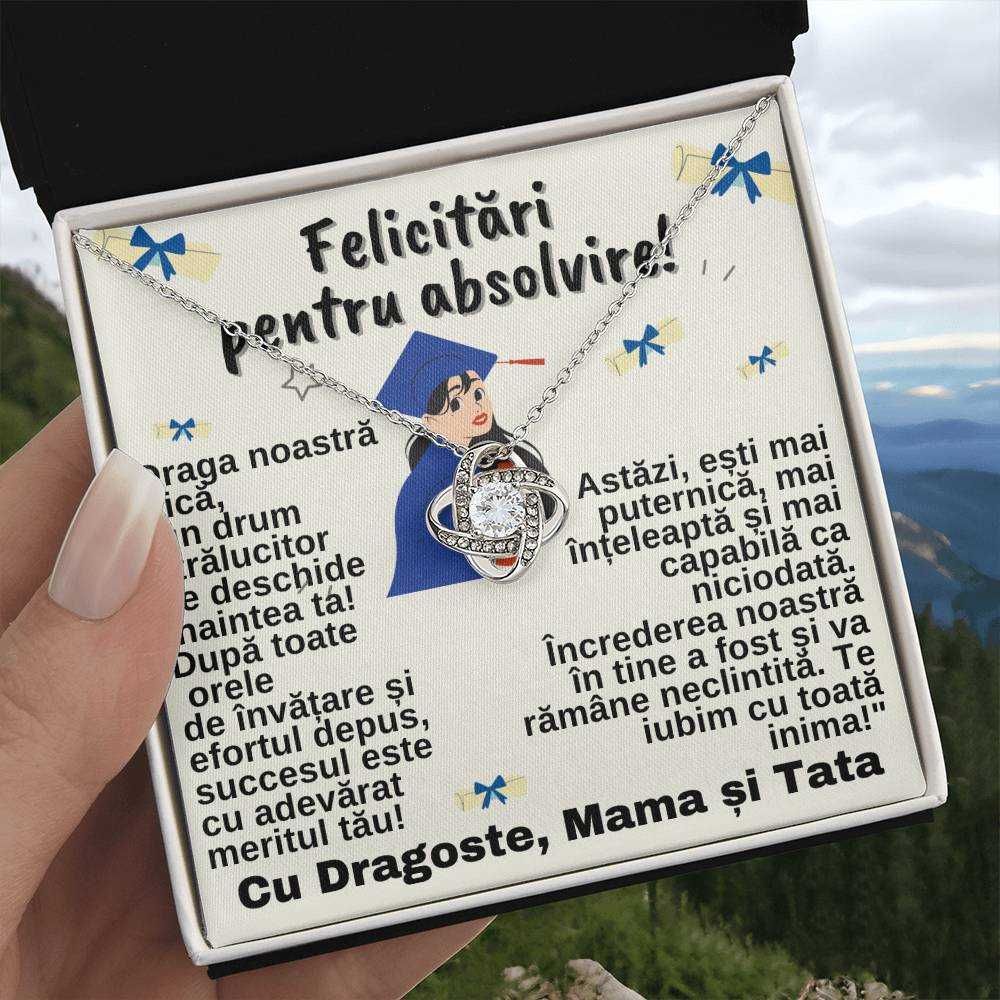 Cadou de Absolvire pentru Fiica, Colier Argint si Mesaj de Felicitare