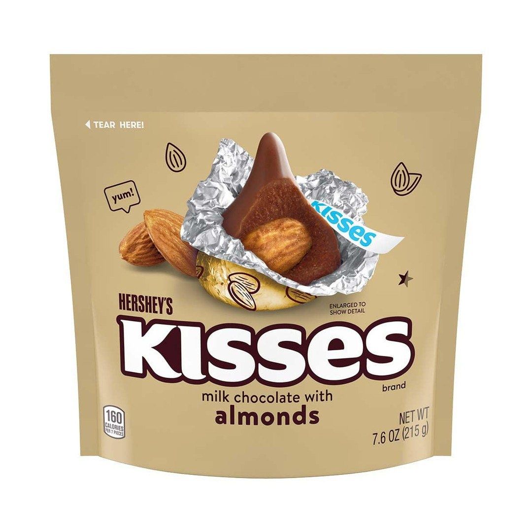 Конфеты Hersheys Kisses из молочного шоколада с миндалем