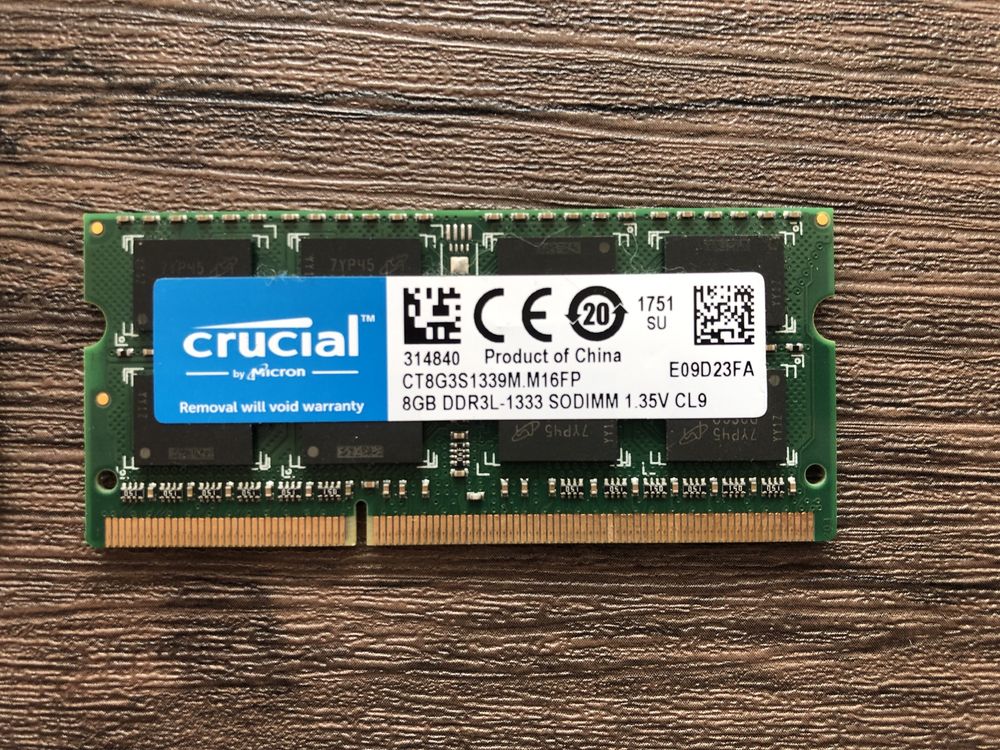 RAM 1xCrucial 8GB DDR3L 1333MHz 1.35V MacBook PRO 2011