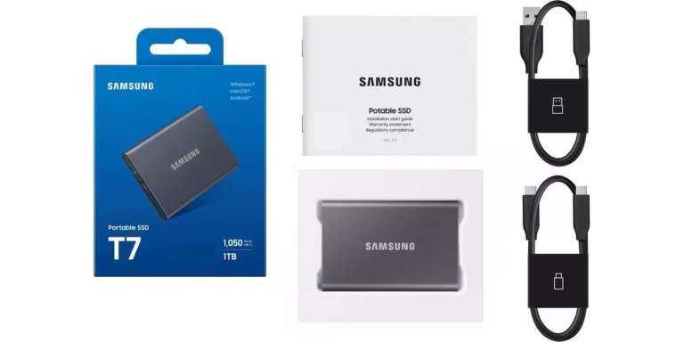 SSD 1TB Extern Samsung T7 portable Titan Grey USB 3.2 type C Sigilat