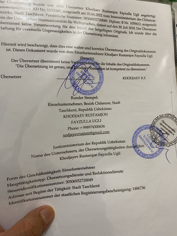 Notarial Tarjima hizmatlari tez fursatda