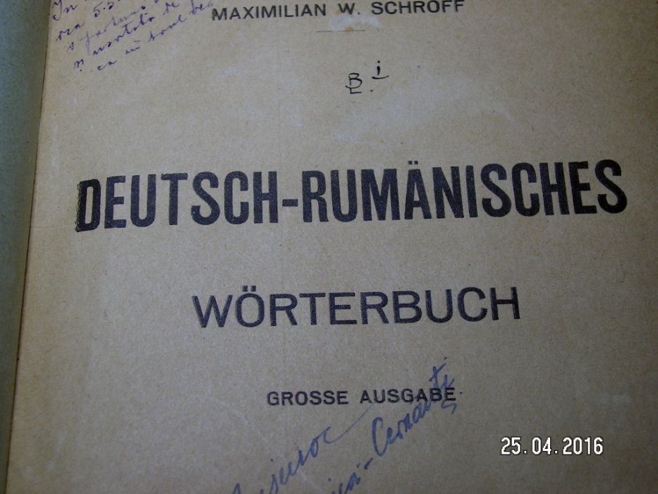 Dictionar German Roman German 1916