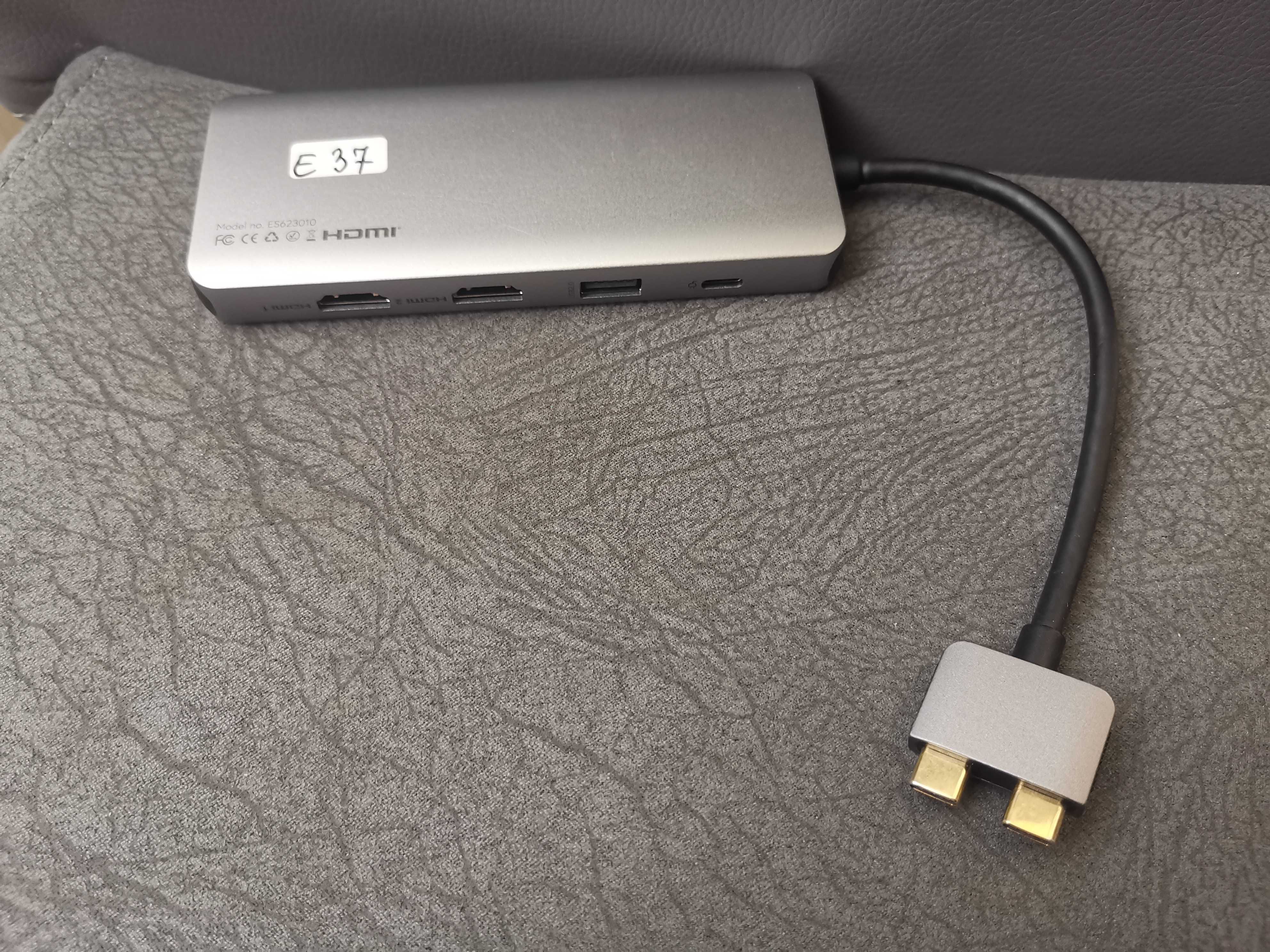 eSTUFF USB-C Dual USB-C Dock USB 3.2 Gen 1 Type-C 5000 Mbits Aluminiu