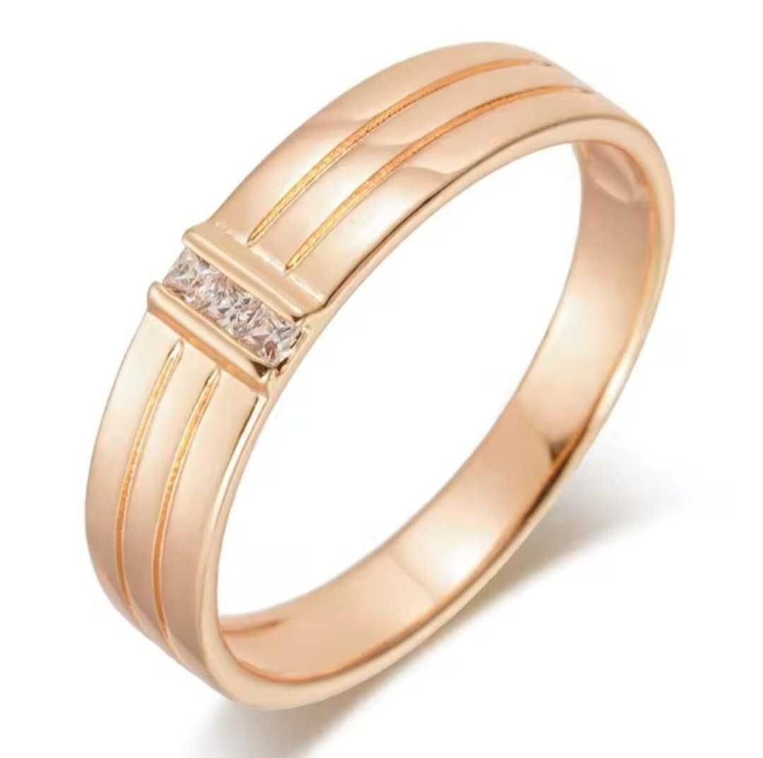 GR14,inel placat aur 14k, unisex, zirconiu alb, deosebit