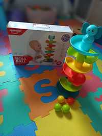 tobogan turn cu bile jucărie pentru dezvoltare motricitate bebelusi