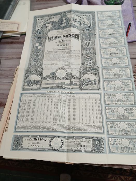 Acctiuni vechi de  vinzare perioada anilor 1940