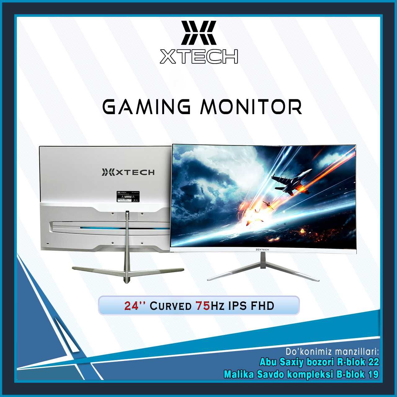 XTECH Monitor 24" IPS (Curved) (Flat)