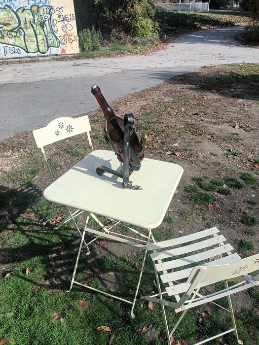 Маса с два стола метални сгъваеми