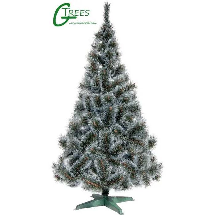 Изкуствена елха жилкова зелена с бели връхчета височина