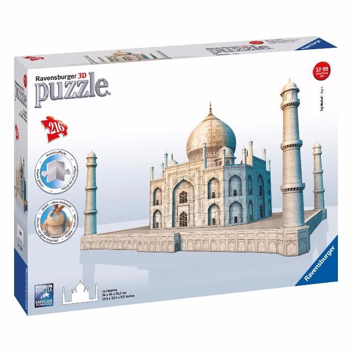 Puzzle 3D Ravensburger Taj Mahal 216 piese [sigilat] + Cadou