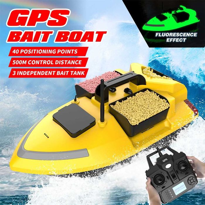 Barca cu momeala de pescuit GPS, , functie de intoarcere automata,