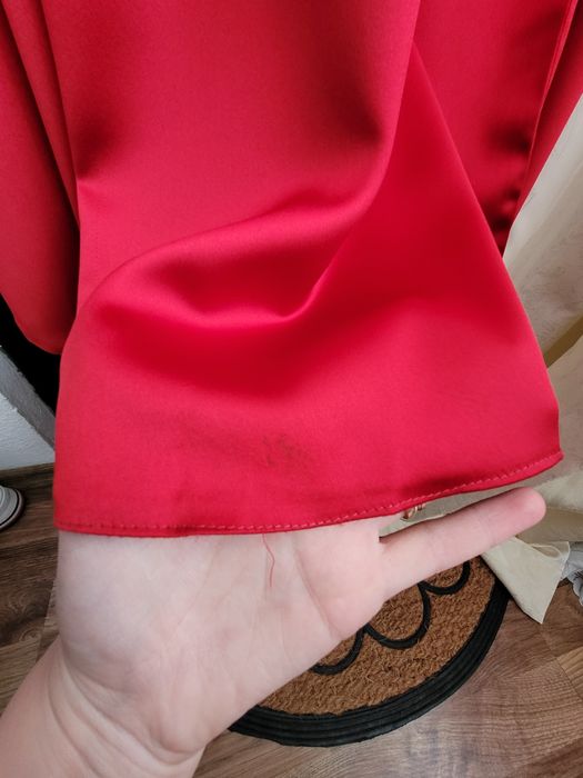 Rochie rosie nunta din tafta