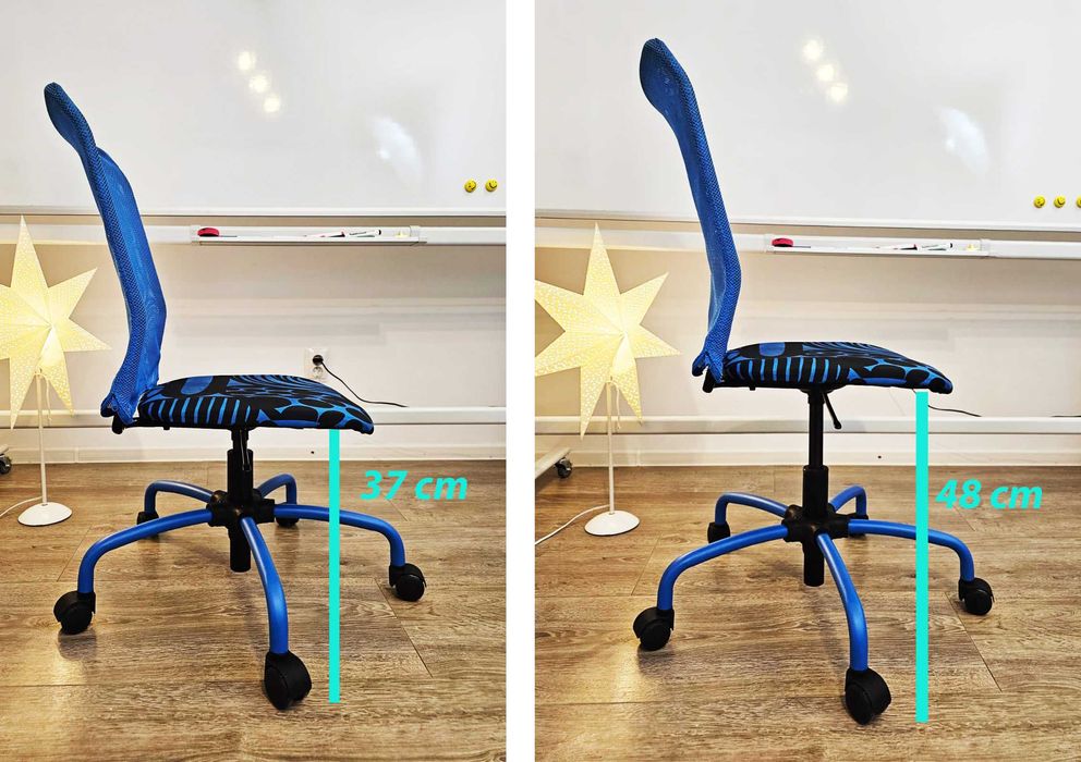 Scaun birou - imprimeu albastru cu alb