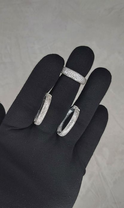 Kumush uzuk zirak komplekt 925 proba Женский Кольцо серьги комплект