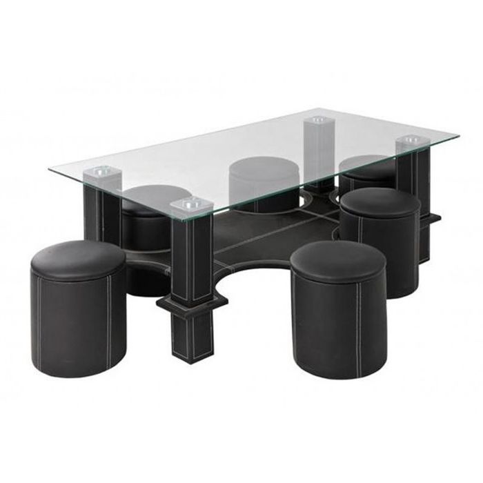 Masa din sticla cu 6 tabureti