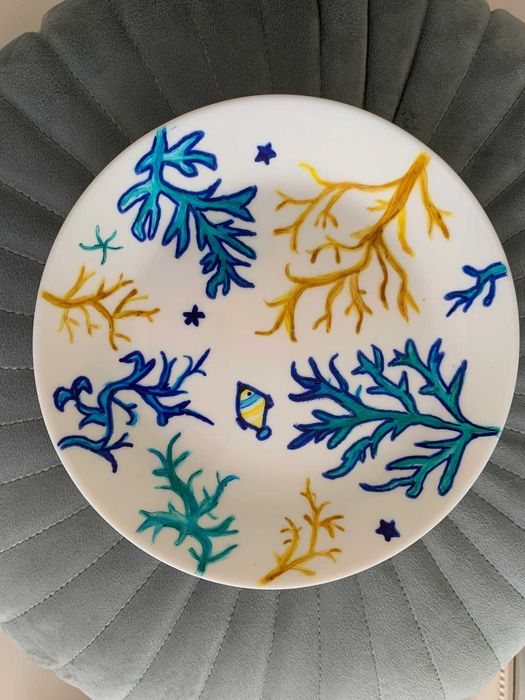 Ръчно рисувани луксозни чинии от френски порцелан