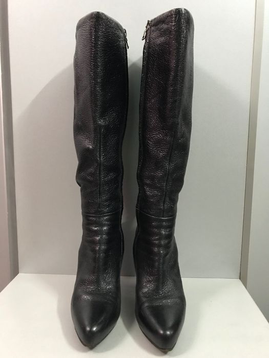 Сапоги Прада натуральная кожа, Prada black черные сапоги