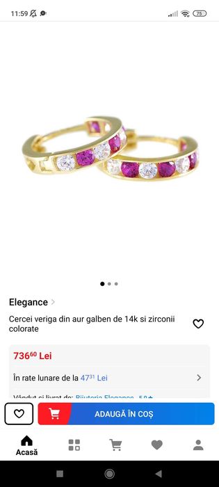 Vand cercei de aur fetita