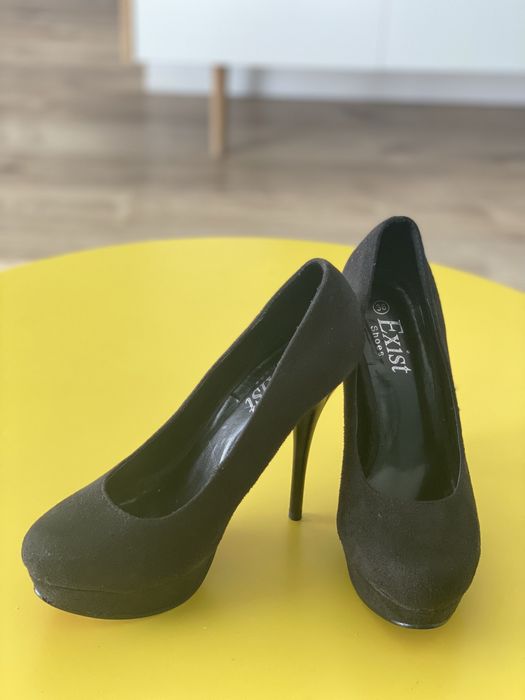 Pantofi negri piele ecologica