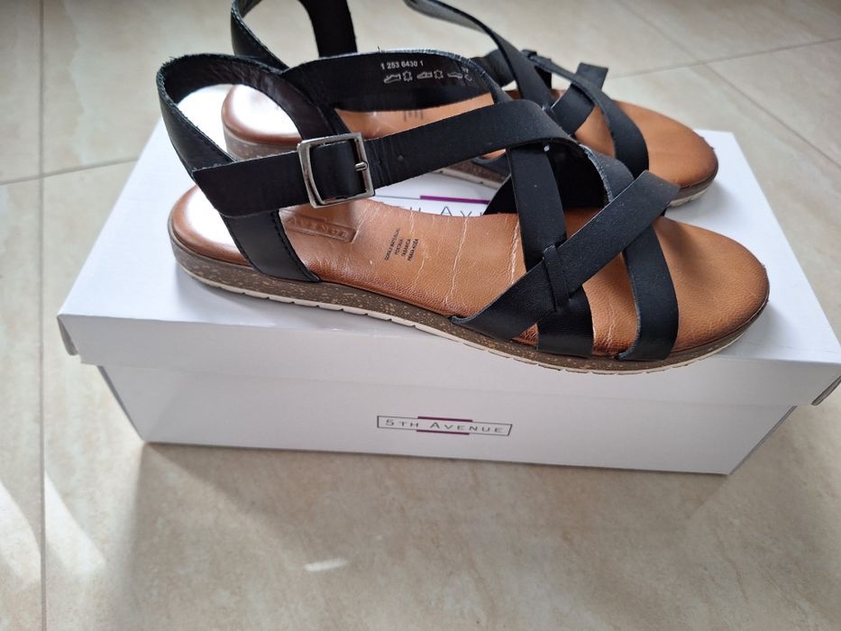 Sandale superbe Fifth Avenue Deichman, piele naturala, aproape noi