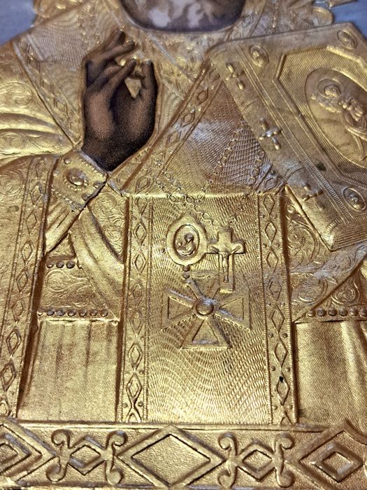 Икона св. Николай Чудотворец 1897г Московска  Хромолитография