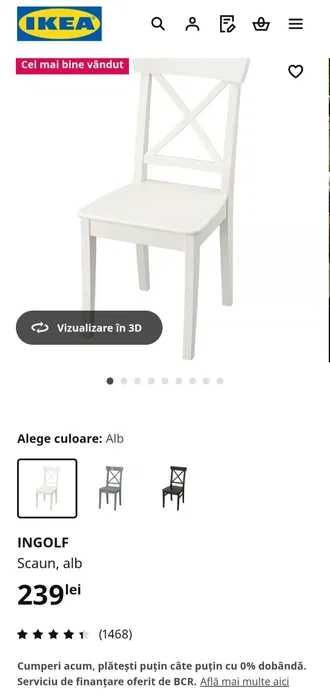 Scaune  IKEA ingolf alb albe