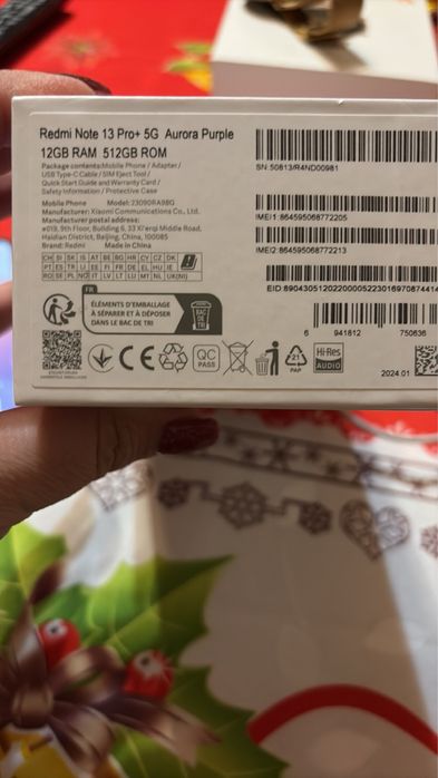 Смартфон Xiaomi Redmi Note 13 Pro+ 5G, 12GB, 512GB, Aurora Purple