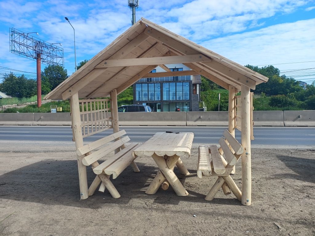 Mobilier rustic de gradina foișoare terase balansoare mese cu bănci