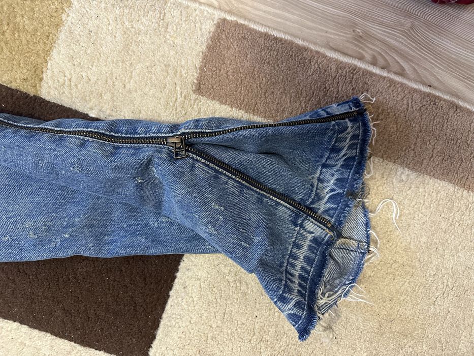 blugi zara flared fermoar