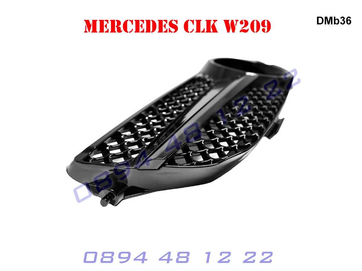 Предна Броня Черна Решетка AMG Mercedes CLK W209 Мерцедес АМГ ЦЛК В209