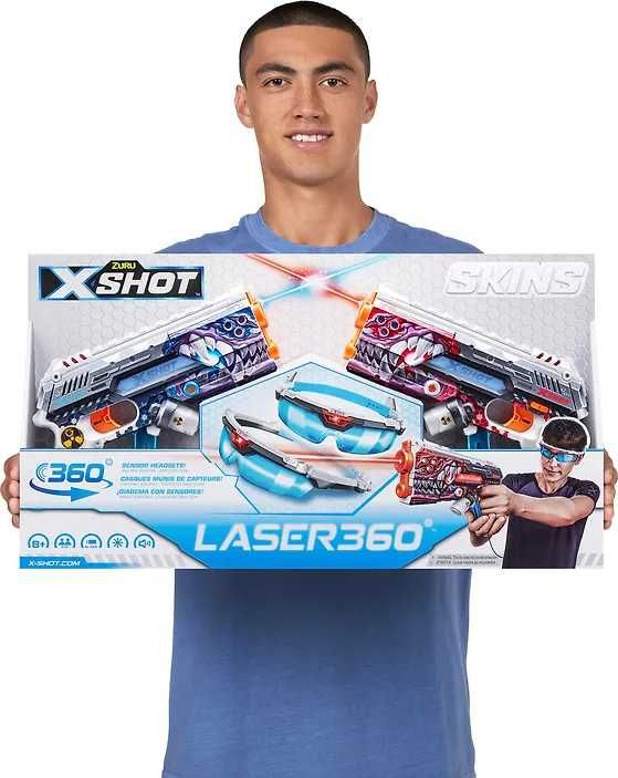Комплект 2 броя Пистолет с лазер и очила X-Shot Zuru Бластер