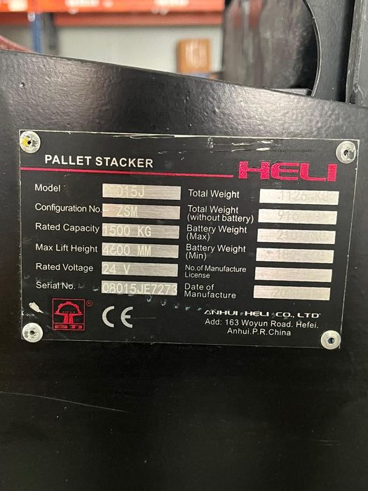 Stivuitor electric Heli CDD15J ZSM400 460 Triplex, H4-4.6m, 1.5T, 2021